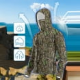 thumbnail image 4 of Qgtaibl UPF 50+ Long Sleeve Sun Shirt for Men 4X Quick Dry Fishing Hoodies with Integrated Face Mask Lightweight UV Protection Hiking Tee Tops (003 Camouflage), 4 of 9