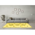 thumbnail image 3 of Ahgly Company Indoor Square Abstract Yellow Contemporary Area Rugs, 5' Square, 3 of 4