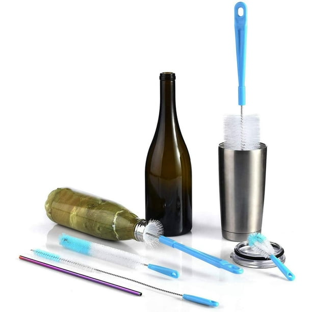 Bouteille brosse, 7 pièces brosse à biberon, ensemble de nettoyage pour  bouteilles en plastique/bouteilles en verre/pailles