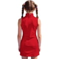 thumbnail image 6 of WAYUTE Girls' Dresses Sleeveless Solid Color Athletic Sports Performance A Line Tennis Dress with Zip Neckline Collar for Toddler Kids,Red, 6 of 6