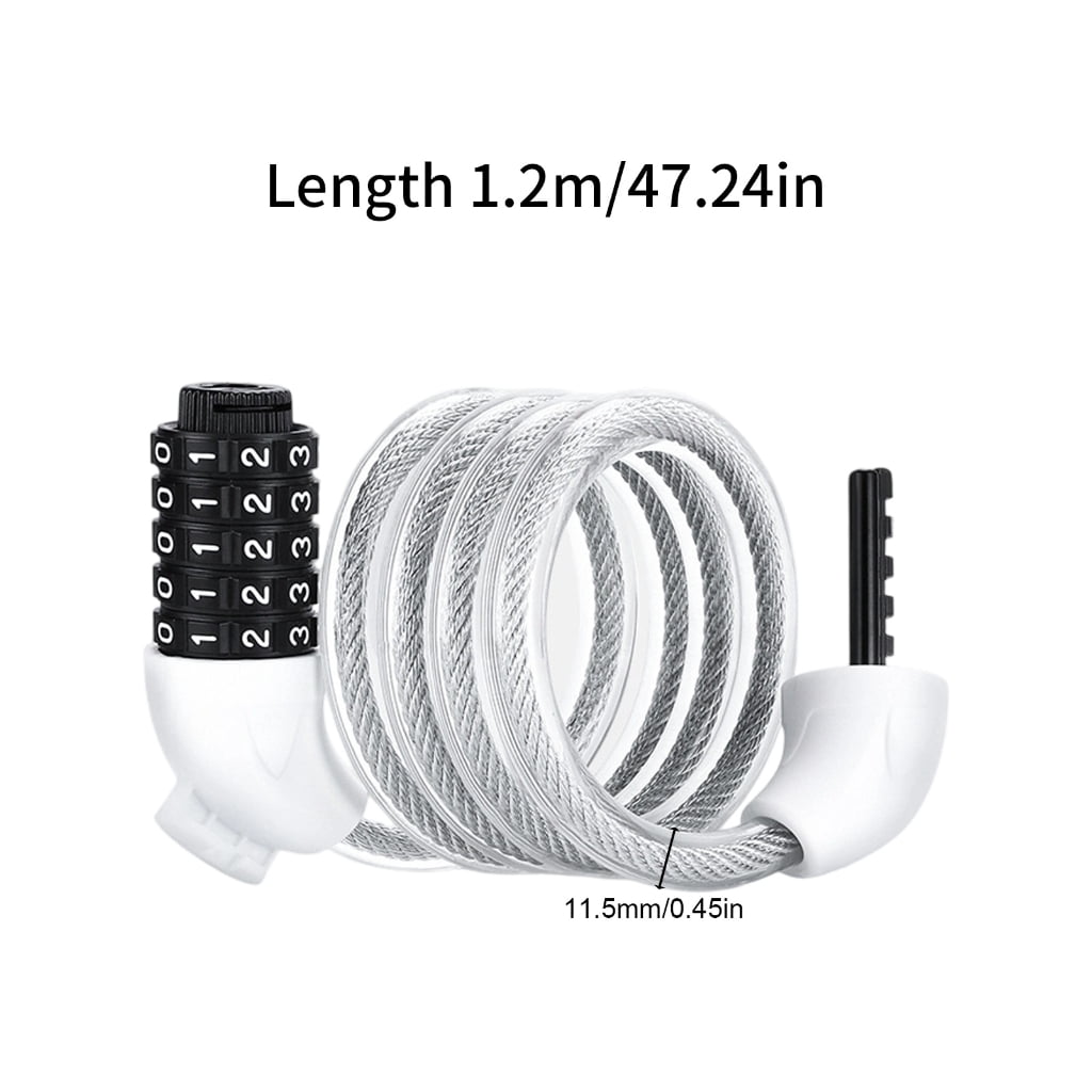 Oasiva 120cm Bike Lock Bicycles Security Lock Portable Steel Cable Lock for Cycling