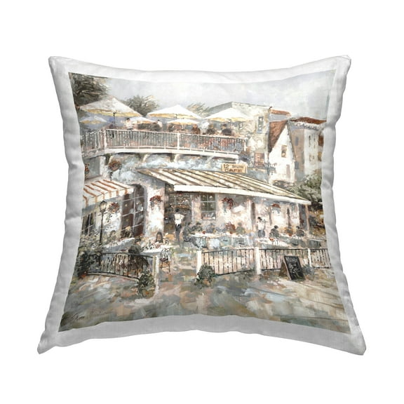 Stupell Industries Town Café Patio Decorative Printed Throw Pillow Design by Ruane Manning.