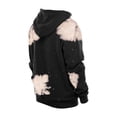 thumbnail image 3 of Men's New Era  Black New York Knicks Injection Bleached Out Raw Edge Hoodie, 3 of 5