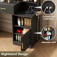 thumbnail image 3 of Vabches Black Vanity Set with Mirror, Lights, Drawers, Shelves, and USB Ports, 3 of 7