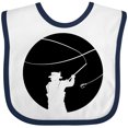 thumbnail image 3 of Inktastic Fly Fishing Silhouette Boys or Girls Baby Bib, 3 of 4