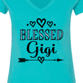 thumbnail image 4 of Inktastic Blessed Gigi Grandma Women's V-Neck T-Shirt, 4 of 5