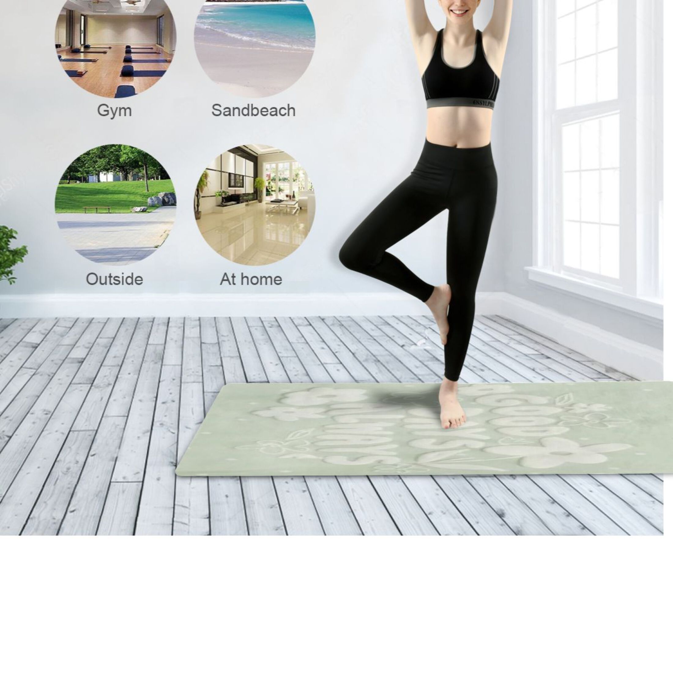 BZSMCE Yoga Mat Women Fitness Mat Bright Days Ahead Pattern