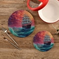 thumbnail image 2 of Coolnut Ship in Ocean Trivets Pot Holders Set of 2 Potholders for Kitchens Pure Cotton Thread Weave Trivets,Hot Pads for Kitchens,Coasters,Placemats,Spoon Rest for Cooking Home Decor, 2 of 7