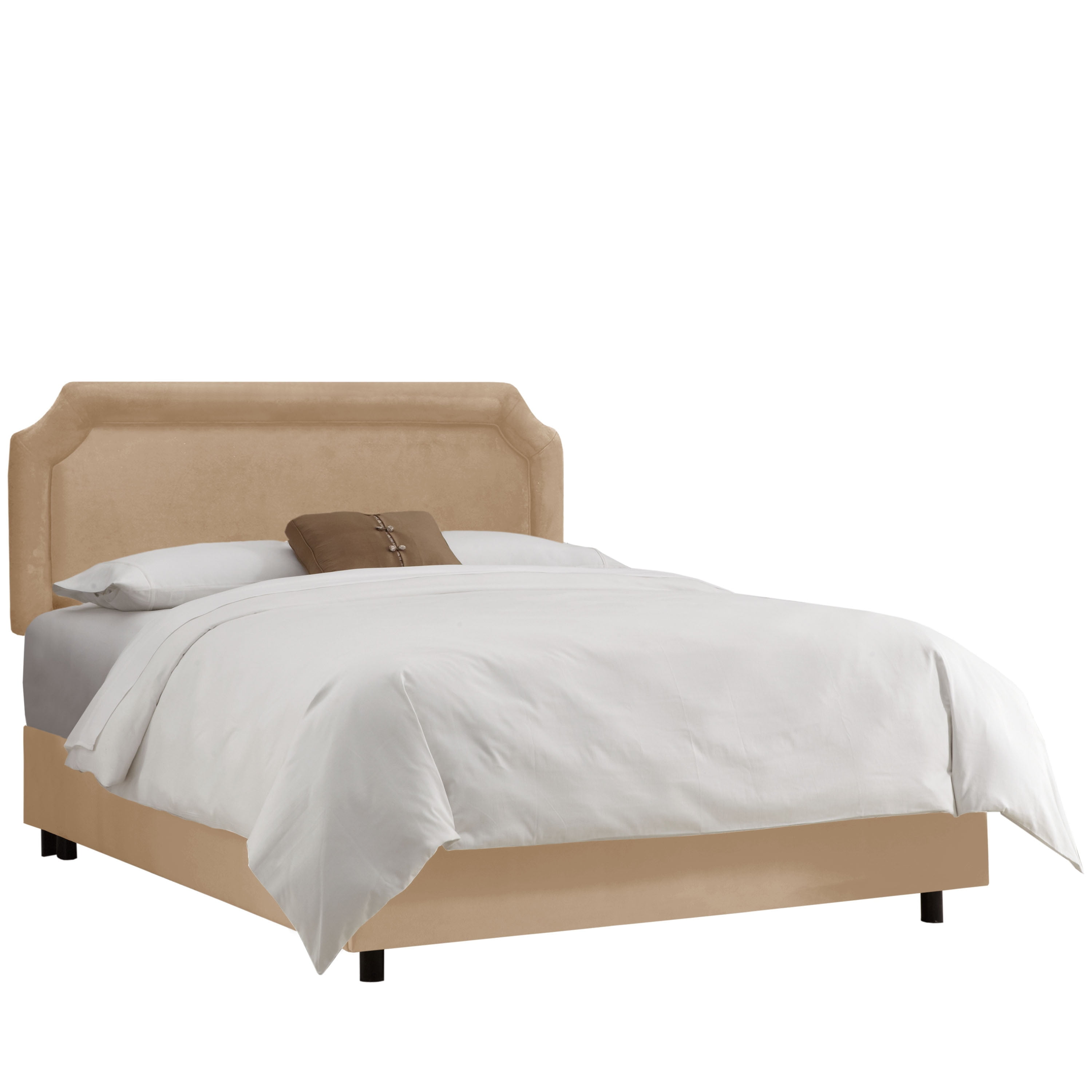 Skyline Furniture Velvet Pearl Notched Bed Frame