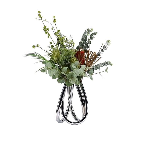 Arreglo floral de simulación de lujo ligero, forma Irregular, centro de mesa, flores artificiales decorativas