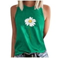 thumbnail image 2 of WREESH Women's Summer Tank Tops Sleeveless Crew Neck Floral Graphic Print Tees Green, 2 of 5