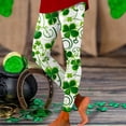 thumbnail image 2 of XIAONU Womens St. Patrick's Day Shamrock & Swirl Print Leggings Stretch High Waist Casual Pants For Holiday And Daily Wear, 2 of 4