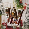 thumbnail image 7 of yulier Personalized 26 Initial Letter Christmas Ornaments, Nativity Scene Acrylic Hanging Pendant for Christmas Tree/Stockings, Religious Christmas Decorations, Xmas Gifts for Family, 7 of 7