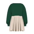 thumbnail image 3 of Womens Oversized Sweatshirt Dress Long Flowy Patchwork Pullover Tops Cute Drop Shoulder Sweatshirts Fall Long Sleeve Mini Dress Teen Girls Crewneck Solid Tunic Pleated Loose Clothing Beig, 3 of 4