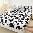 thumbnail image 3 of Castle Fairy Black White Cow Print 4pcs Bed Sheets for Teens Boys Girls,Farmhouse Animal King Sheets,Vintage Aesthetic Super Cozy Sheet Set,Microfiber Bedroom Decor, 3 of 7