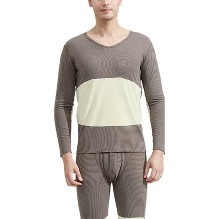 

Bomotoo Men Ultra Soft Top And Bottom Suits 2 Pieces Heating Long Johns Set Winter Stretchy Sleeve Thermal Underwear Coffee Men L