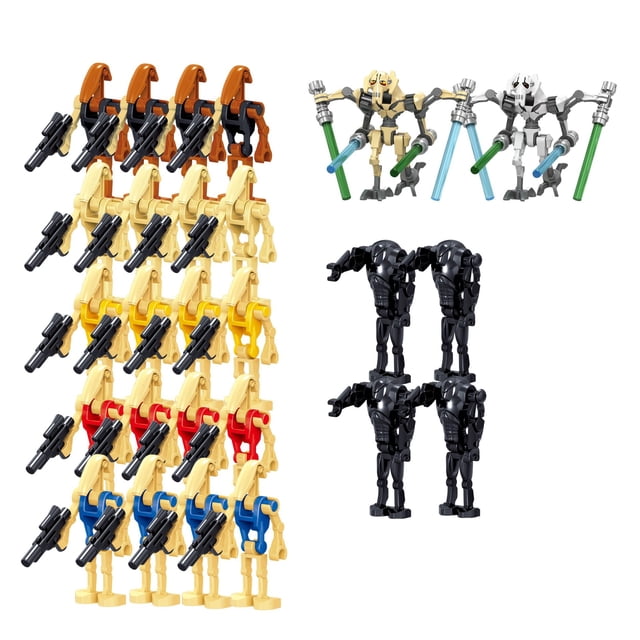 26 Piezas Figuras de Bloques de Construcción de Droides de Batalla, Incluye Droide General y Super Soldados, Juguetes de ABS para Niños y Niñas