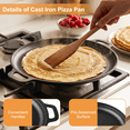 thumbnail image 4 of Round Cast Iron Skillet, TAIMASI 12'' Pre-Seasoned Cast Iron Frying Pan with Dual Handle, Oven Safe Pizza Pan for Grill, BBQ, Roasting,  All Stovetops Safe, 4 of 8