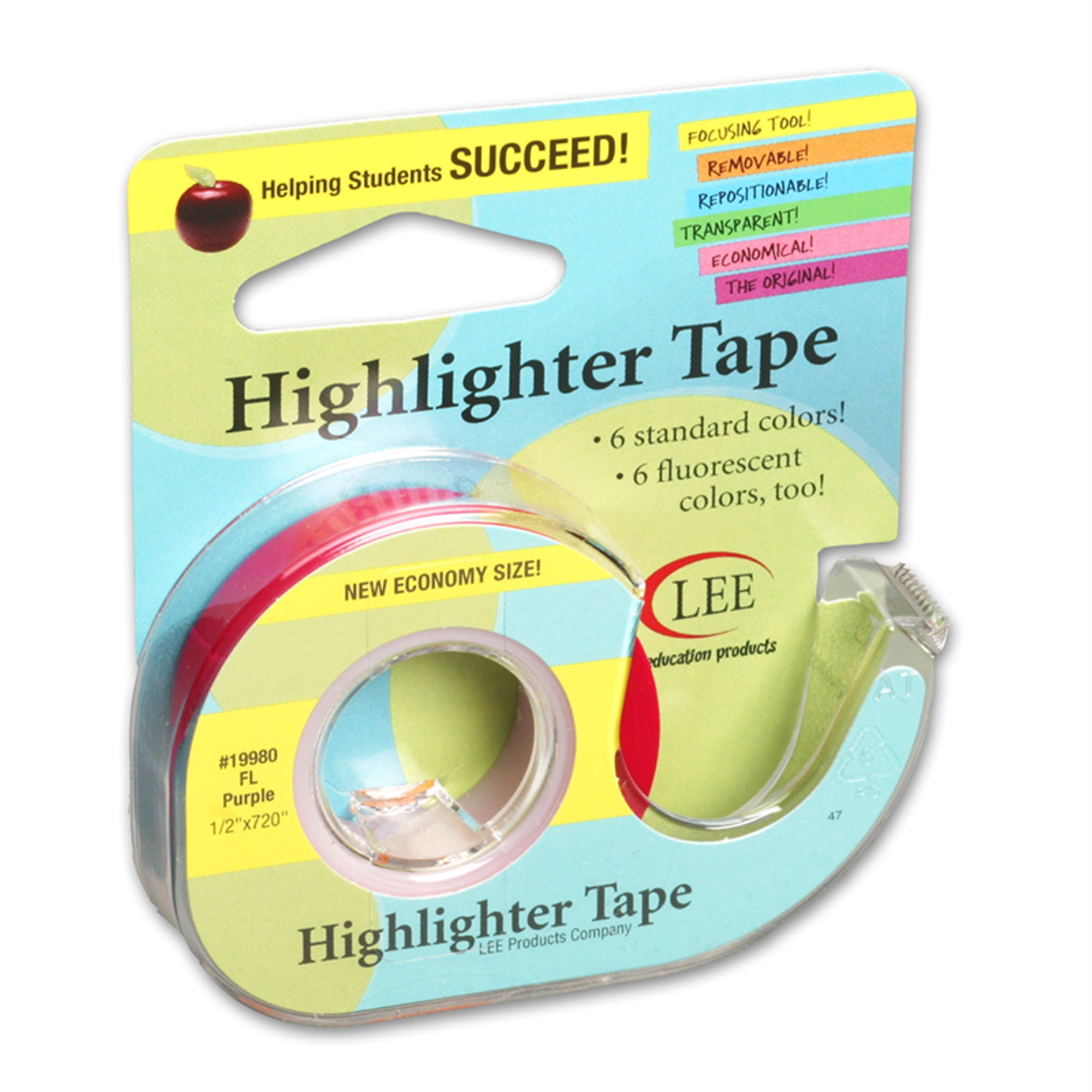 Lee Products Fluorescent Highlighter Tape .5"X720"Purple
