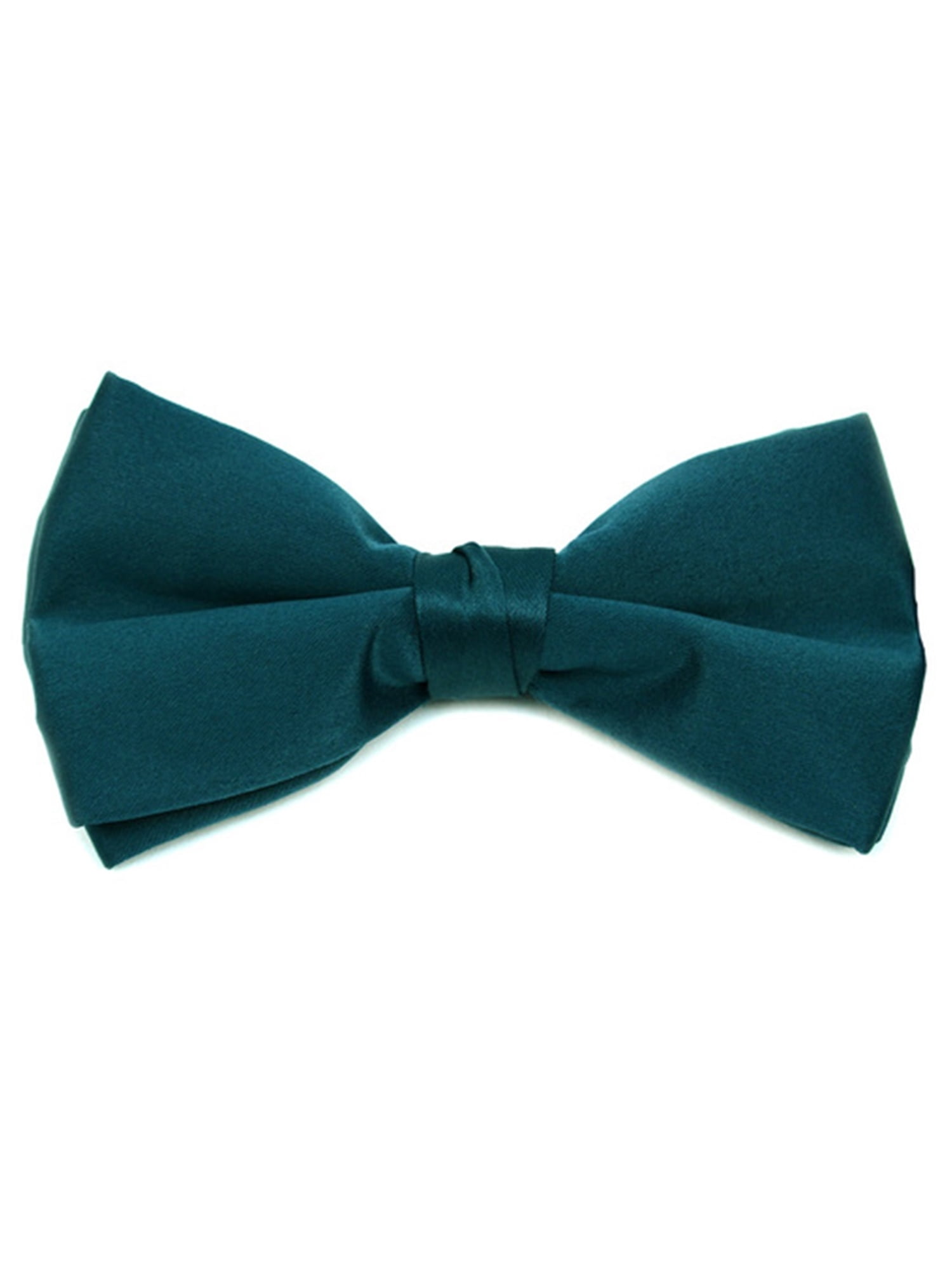 New Men's 100% Polyester Solid Formal Self-tied Bow Tie & hankie set aqua blue 