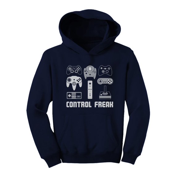 Tstars Boys Unisex Video Game Gift for Gamer Shirt Video Game Control Freak Cool Funny Humor Nerdy Geek Gaming Birthday Gift for Son Youth Hoodie