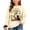Beige, variant on Venzia Women Cute Fall Sweatshirt, Retro Pumpkin Black Cat Cartoon Graphic Crewneck Casual Autumn Pullover Top