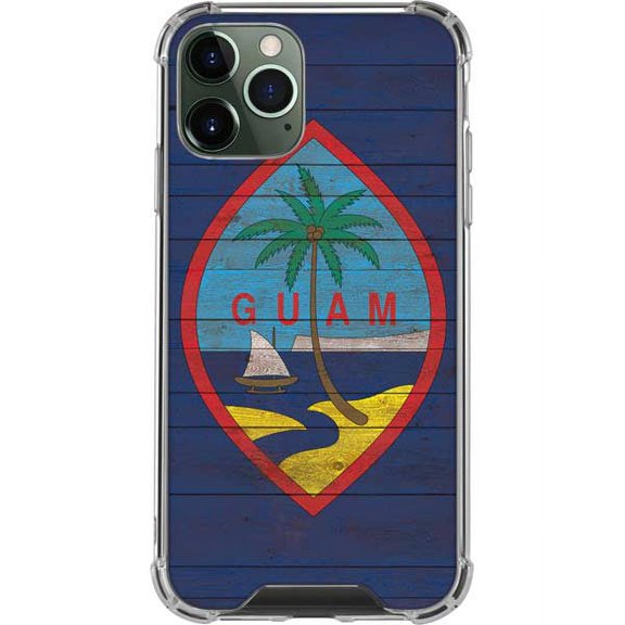 Skinit Countries of the World Guam Flag Dark Wood iPhone 12 Pro Clear Case