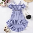 thumbnail image 4 of Toddler Skirt Sets Girls 2 Piece Outfits Off Shoulder Ruffle Crop Tops High Low Skirt Summer Outfits Purple, 4 Y, 4 of 4