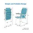 thumbnail image 2 of 2 Pack Patio Lawn Webbed Folding Dining Chairs, 22"D x 22"W x 37.4"H Outdoor Beach Portable Lawn Chair Camping Chair Beach Chair for Yard, Garden, Blue, 2 of 5