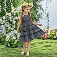 thumbnail image 2 of Plebaso Girls Spaghetti Strap Dresses Kids Flowy Ruffle Tiered Midi Dresses Girls Summer Boho Sundresses, 2 of 7