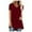 Red, variant on Dagegui Womens Long T-Shirts Summer V Neck Short Sleeve Shirts Solid Casual Loose Fit Blouse Comfy Tunic Tees Tops White S-2XL