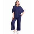 thumbnail image 2 of Two Piece Sets for Women Summer Outfits Wide Leg Crop Pants Lounge Sets Beach Vacation Clothes XL, 2 of 9