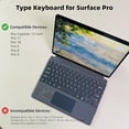 thumbnail image 2 of Detachable Type Cover for Microsoft Surface Pro Copilot+ (11th Edition)/Pro 11/10/9/8/X,13",Keyboard with Touchpad & Pen Holder,Gray Without Backlit, 2 of 6