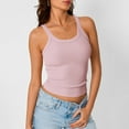 thumbnail image 3 of Women Spaghetti Strap Scoop Neck Ribbed Tank Tops Slim Fitted Cotton Camisole Basic Sleeveless Layering Shirts, 3 of 6