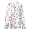thumbnail image 4 of WTOBBY Women's Floral Print Button Down Long Sleeve Shirt, Classic Collar Casual Blouse Top with Soft Texture, Perfect for Spring Fall Office and Weekend,Pink M, 4 of 6
