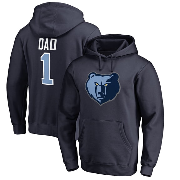 Men's Navy Memphis Grizzlies #1 Dad Pullover Hoodie