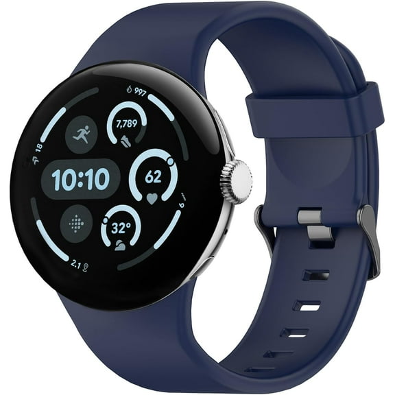 KOMI Silicone Band for Google Pixel Watch 3 45mm Bands - Sports Straps for Google Pixel Watch 3 45mm Bands Waterproof Durable Midnight Blue