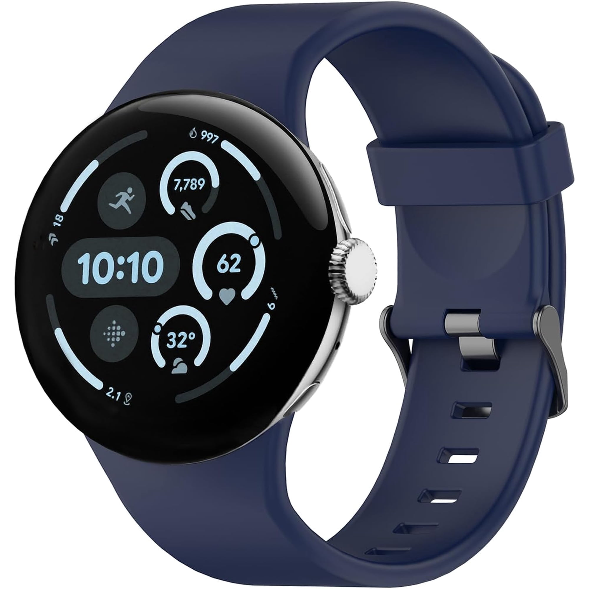 KOMI Silicone Band for Google Pixel Watch 3 45mm Bands - Sports Straps for Google Pixel Watch 3 45mm Bands Waterproof Durable Midnight Blue
