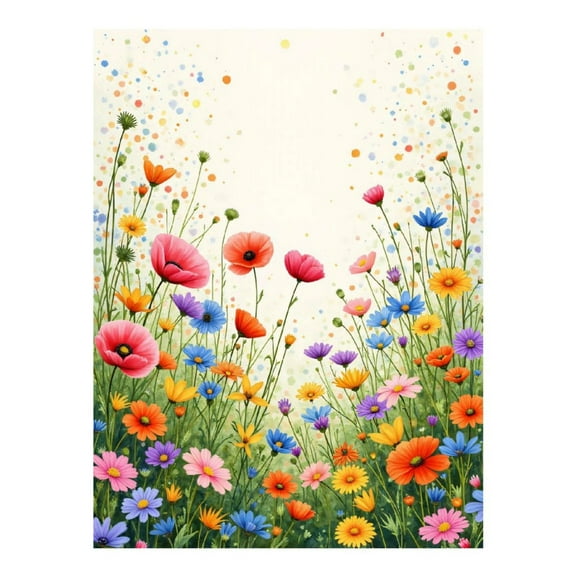 Diamond Art Kit for Adults, Colorful Floral Meadow Garden Art Diamond Painting for Adults Beginners, DIY Diamond Art Painting Kits, 5D Diamond Painting Crafts for Home Decor 12x16 Frameless