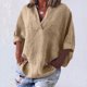 thumbnail image 2 of Vestidos Casuales Para Mujer, Blusas De Mujer De Moda Blusa informal de manga corta con solapa y cuello halter para mujer, color liso, con mangas 3/4, 2 of 5