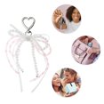 thumbnail image 3 of Unique Bargains 1 Pc Handbag Charms Keychains Multi-layered Bows Bag Accessories Pink White, 3 of 5