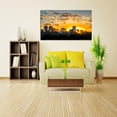 thumbnail image 3 of City Morning Sunrise Wall Art City Skyline Picture Canvas Art Downtown Night Framed Painting Wall Decor For Home Office Bedroom Livingroom Ready to Hang, 3 of 6