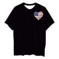 thumbnail image 5 of Fiudx Ofertas y Liquidaciones Camiseta de Manga Corta con Cuello Redondo y Estampado Informal En La Parte Delantera y Trasera Del Día de La Independencia para Mujer, 5 of 5