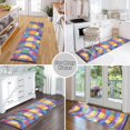 thumbnail image 6 of Yayeee Runner Rug for Bedroom 2'x6' Machine Washable Hallway Non Slip Mat, Yellow Wavy Plaid, 6 of 8