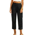 thumbnail image 2 of YFNNUP Capri Pants for Women Slim Fit High Waist Trousers Comfy Cropped Office Trouser Summer Straight Leg Cropped Trouser Black XL, 2 of 8
