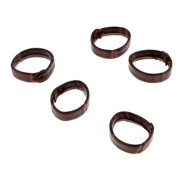 5 piezas de correa de reloj de cuero sintético con anillo de retención de 24 mm, color marrón oscuro, s202412242084