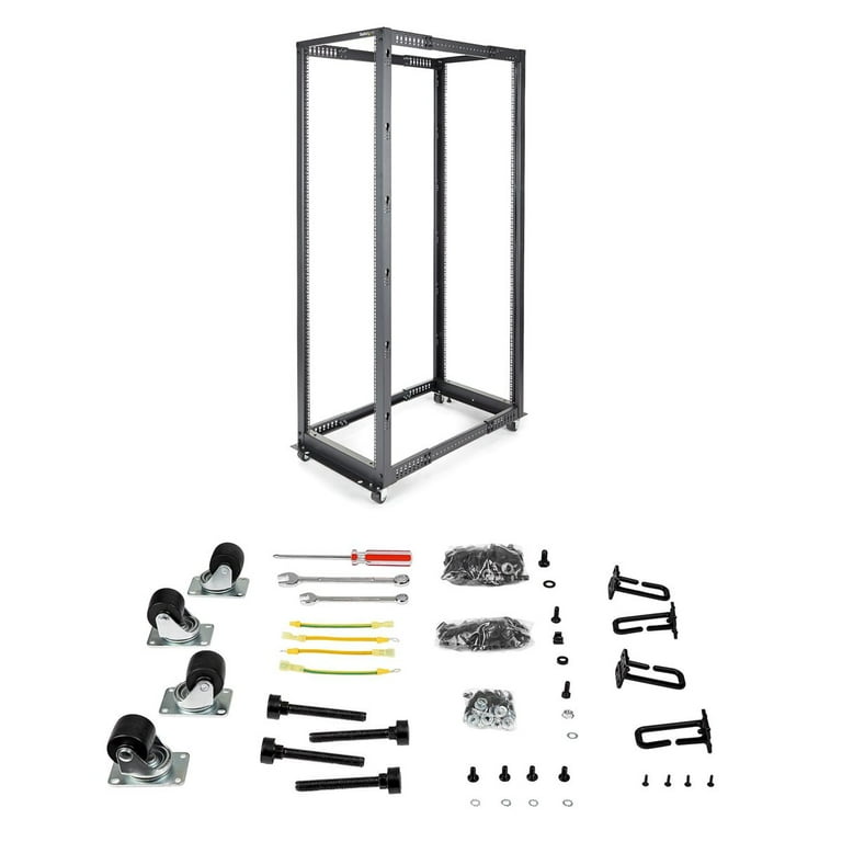 Raising Electronics Server Rack 4 Post Open Rack Frame Rack Enclosure 19 Inch Adjustable Depth Aluminum 27u56inch Height