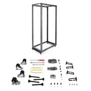 StarTech 4-Post 42U Mobile Open Frame Server Rack, 19 Network Rack with Wheels