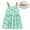 Green, variant on Dresses for Toddler Girls Summer Rainbow Strap Sunress Sun Hat Beach Party Gown Dress Size 12-18 Months
