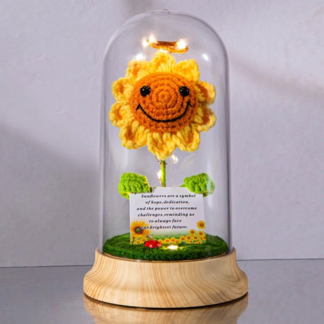 Lámpara Levvohd con forma de girasol y ganchillo con cúpula de plástico de 11 x 19 cm